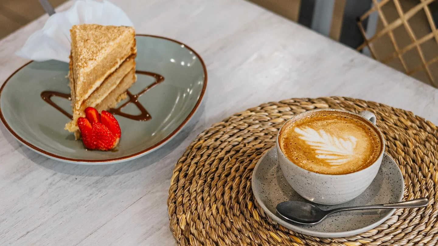 Coffee and cake slice