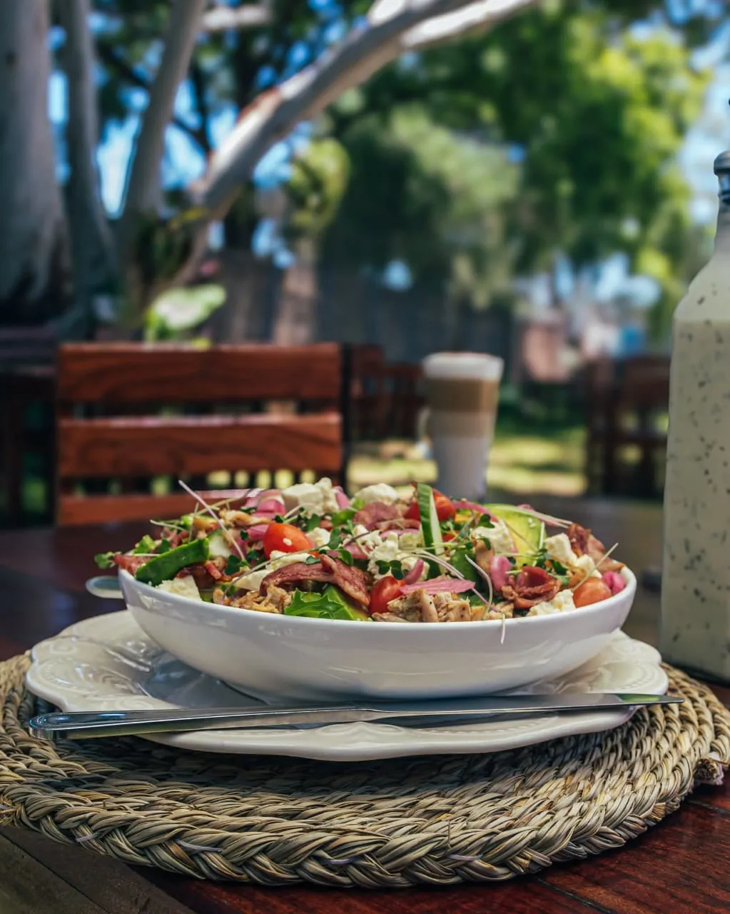 Fresh salad bowl with colorful ingredients